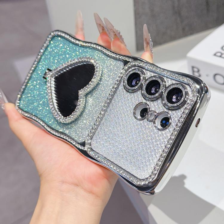Custodia per telefono in TPU galvanizzato con glitter e specchietto porta strass a forma di stella., For Galaxy S26 Ultra 5G, For Galaxy S25 Ultra 5G