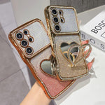 Custodia per telefono in TPU galvanizzato con glitter e specchietto porta strass a forma di stella., For Galaxy S26 Ultra 5G, For Galaxy S25 Ultra 5G