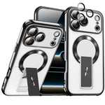 Custodia magnetica antiurto per telefono con airbag a quattro angoli elettrolitico Phantom, supporto invisibile, antiurto., For iPhone 17 Pro Max, For iPhone 17 Pro, For iPhone 17