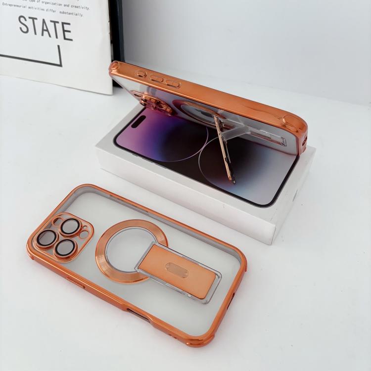 Custodia magnetica antiurto per telefono con airbag a quattro angoli elettrolitico Phantom, supporto invisibile, antiurto., For iPhone 16 Pro Max, For iPhone 16 Pro, For iPhone 16