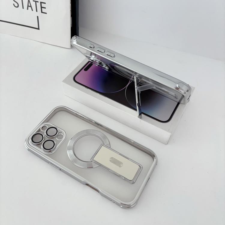 Custodia magnetica antiurto per telefono con airbag a quattro angoli elettrolitico Phantom, supporto invisibile, antiurto., For iPhone 16 Pro Max, For iPhone 16 Pro, For iPhone 16
