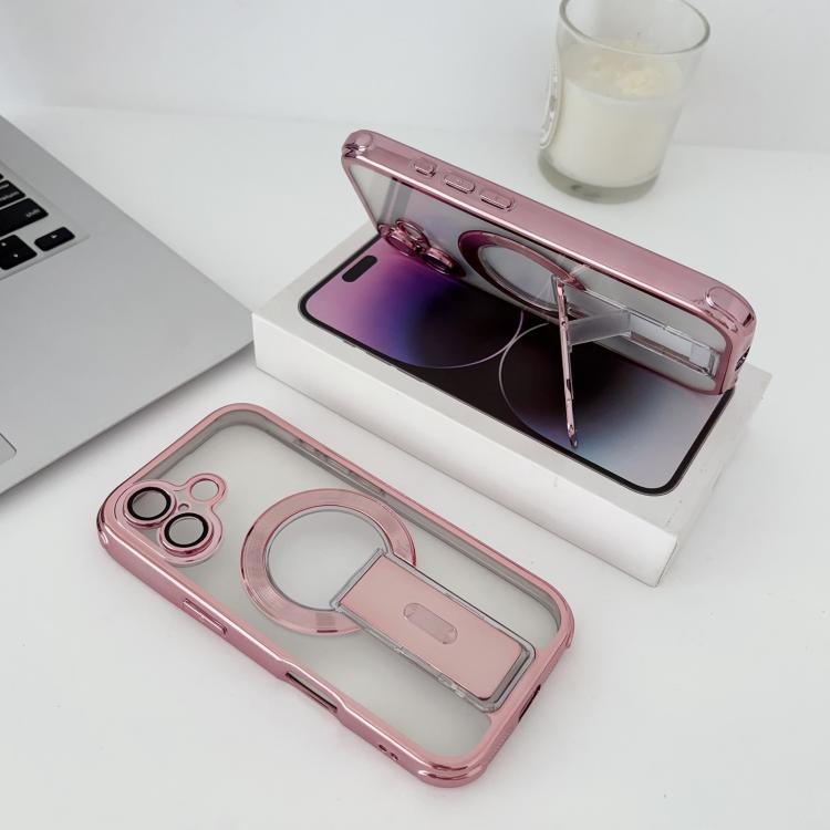 Custodia magnetica antiurto per telefono con airbag a quattro angoli elettrolitico Phantom, supporto invisibile, antiurto., For iPhone 16 Pro Max, For iPhone 16 Pro, For iPhone 16
