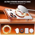 Custodia magnetica antiurto per telefono con airbag a quattro angoli elettrolitico Phantom, supporto invisibile, antiurto., For iPhone 17 Pro Max, For iPhone 17 Pro, For iPhone 17