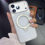 Custodia magnetica per telefono con supporto girevole a 360 gradi e texture a pois satinati., For iPhone 17 Pro Max, For iPhone 17 Pro, For iPhone 17, For iPhone 16 Pro Max, For iPhone 16 Pro, For iPhone 16