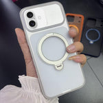 Custodia magnetica per telefono con supporto girevole a 360 gradi e texture a pois satinati., For iPhone 17 Pro Max, For iPhone 17 Pro, For iPhone 17, For iPhone 16 Pro Max, For iPhone 16 Pro, For iPhone 16