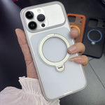 Custodia magnetica per telefono con supporto girevole a 360 gradi e texture a pois satinati., For iPhone 17 Pro Max, For iPhone 17 Pro, For iPhone 17, For iPhone 16 Pro Max, For iPhone 16 Pro, For iPhone 16