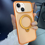 Custodia magnetica per telefono con supporto girevole a 360 gradi e texture a pois satinati., For iPhone 15 Pro Max, For iPhone 15 Pro, For iPhone 15, For iPhone 14, For iPhone 14 Pro, For iPhone 14 Pro Max