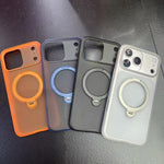 Custodia magnetica per telefono con supporto girevole a 360 gradi e texture a pois satinati., For iPhone 15 Pro Max, For iPhone 15 Pro, For iPhone 15, For iPhone 14, For iPhone 14 Pro, For iPhone 14 Pro Max