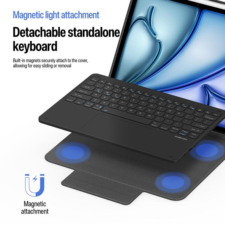 DUX DUCIS Serie YK Tastiera wireless magnetica Custodia per tablet in pelle vegana, For iPad Air 13 2026 / 2025 / 2024, For iPad Air 11 2026 / 2025 / 2024, For iPad Pro 13 2025 / 2024, For iPad Pro 11 2025 / 2024, For iPad 2025 / 2022