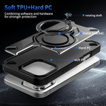 Custodia magnetica per telefono con supporto girevole Dijia, For iPhone 17 Pro Max, For iPhone 17 Pro, For iPhone 17