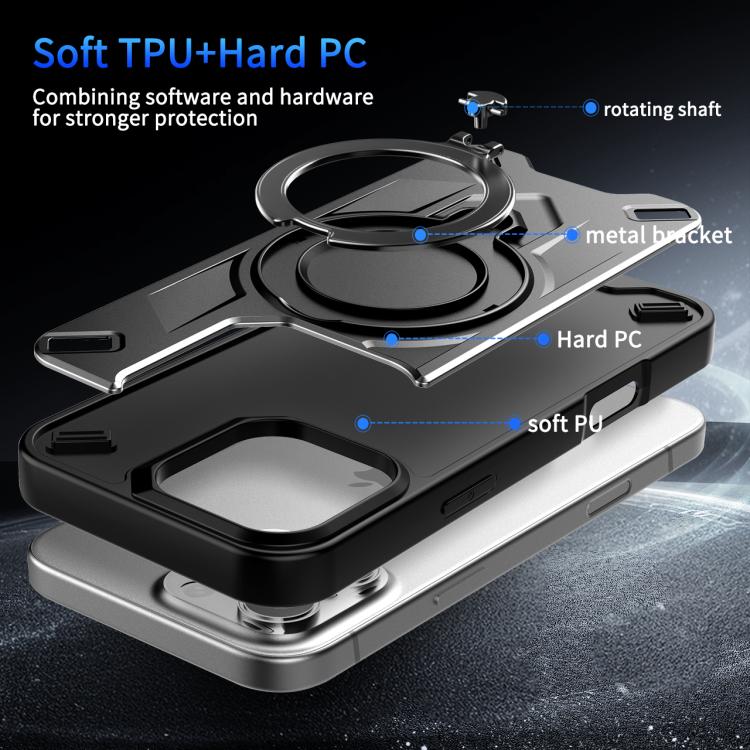 Custodia magnetica per telefono con supporto girevole Dijia, For iPhone 17 Pro Max, For iPhone 17 Pro, For iPhone 17