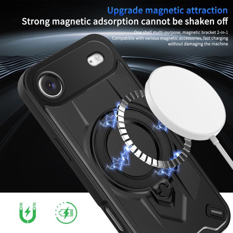 Custodia magnetica per telefono con supporto girevole Dijia, For iPhone Air, For iPhone 16 Pro Max, For iPhone 16 Pro