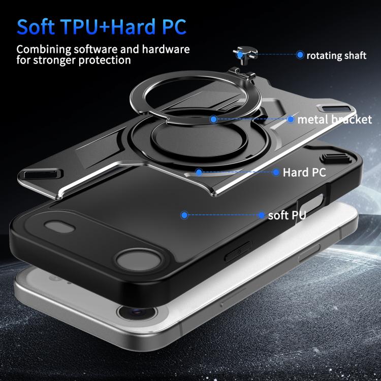 Custodia magnetica per telefono con supporto girevole Dijia, For iPhone Air, For iPhone 16 Pro Max, For iPhone 16 Pro