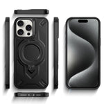 Custodia magnetica per telefono con supporto girevole Dijia, For iPhone 15 Pro Max, For iPhone 15 Pro, For iPhone 15 Plus