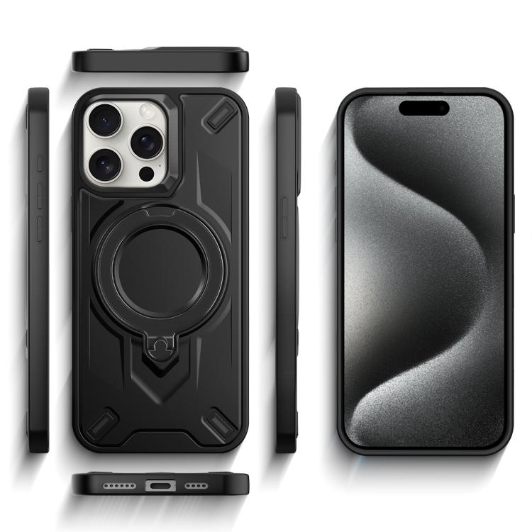 Custodia magnetica per telefono con supporto girevole Dijia, For iPhone 15 Pro Max, For iPhone 15 Pro, For iPhone 15 Plus