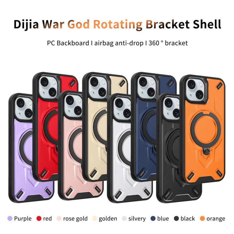 Custodia magnetica per telefono con supporto girevole Dijia, For iPhone 15, For iPhone 14 Plus, For iPhone 14
