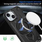Custodia magnetica per telefono con supporto girevole Dijia, For iPhone 15, For iPhone 14 Plus, For iPhone 14