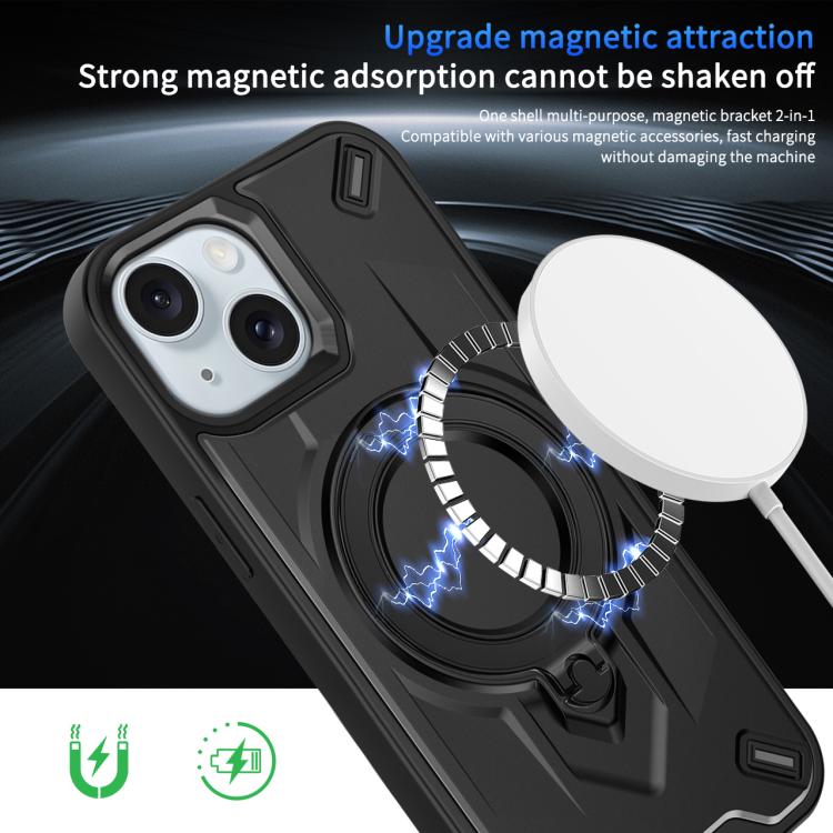Custodia magnetica per telefono con supporto girevole Dijia, For iPhone 15, For iPhone 14 Plus, For iPhone 14