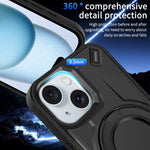 Custodia magnetica per telefono con supporto girevole Dijia, For iPhone 15, For iPhone 14 Plus, For iPhone 14
