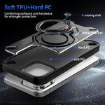 Custodia magnetica per telefono con supporto girevole Dijia, For iPhone 12 Pro, For iPhone 11 Pro Max, For iPhone 11