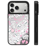 Custodia per telefono con specchio e pulsante di controllo della fotocamera con motivo coniglietto., For iPhone 17 Pro Max, For iPhone 17 Pro, For iPhone 17