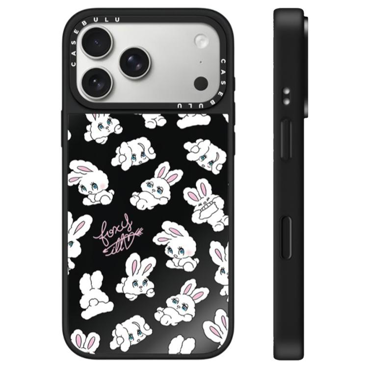 Custodia per telefono con specchio e pulsante di controllo della fotocamera con motivo coniglietto., For iPhone 17 Pro Max, For iPhone 17 Pro, For iPhone 17