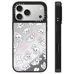 Custodia per telefono con specchio e pulsante di controllo della fotocamera con motivo coniglietto., For iPhone 17 Pro Max, For iPhone 17 Pro, For iPhone 17