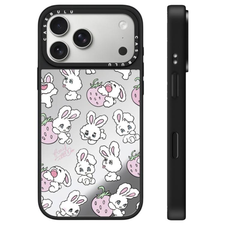 Custodia per telefono con specchio e pulsante di controllo della fotocamera con motivo coniglietto., For iPhone 17 Pro Max, For iPhone 17 Pro, For iPhone 17