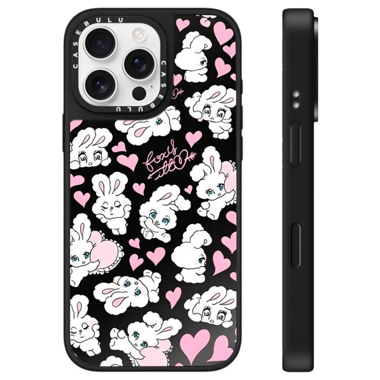 Custodia per telefono con specchio e motivo a coniglietto, For iPhone 16 Pro Max, For iPhone 16 Pro, For iPhone 16 Plus