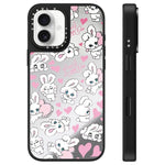 Custodia per telefono con specchio e motivo a coniglietto, For iPhone 16 Pro Max, For iPhone 16 Pro, For iPhone 16 Plus