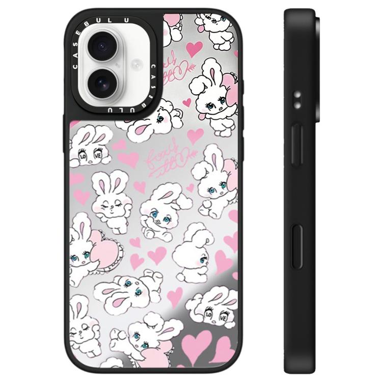 Custodia per telefono con specchio e motivo a coniglietto, For iPhone 16 Pro Max, For iPhone 16 Pro, For iPhone 16 Plus