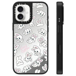 Custodia per telefono con specchio e motivo a coniglietto, For iPhone 16 Pro Max, For iPhone 16 Pro, For iPhone 16 Plus