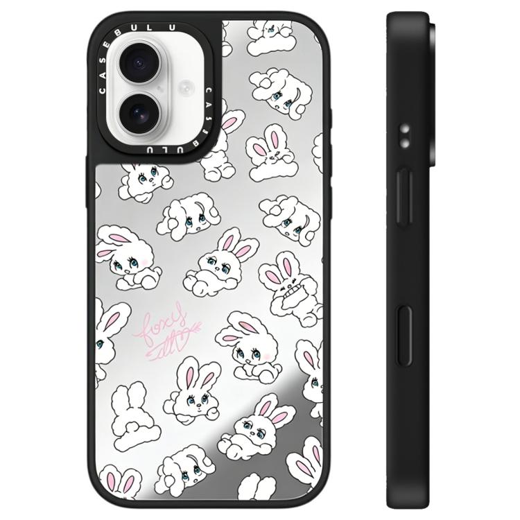 Custodia per telefono con specchio e motivo a coniglietto, For iPhone 16 Pro Max, For iPhone 16 Pro, For iPhone 16 Plus