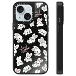 Custodia per telefono con specchio e motivo a coniglietto, For iPhone 15 Plus, For iPhone 15