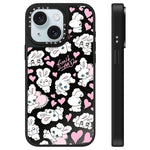 Custodia per telefono con specchio e motivo a coniglietto, For iPhone 15 Plus, For iPhone 15