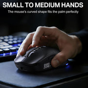 Mouse ONIKUMA DM07 da 24000 DPI, 2,4 GHz, wireless e cablato, con base di ricarica magnetica RGB.