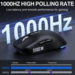 Mouse ONIKUMA DM07 da 24000 DPI, 2,4 GHz, wireless e cablato, con base di ricarica magnetica RGB.