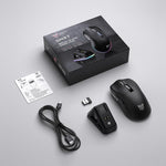 Mouse ONIKUMA DM07 da 24000 DPI, 2,4 GHz, wireless e cablato, con base di ricarica magnetica RGB.