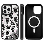 Custodia magnetica per telefono con specchio a specchio e motivo coniglietto, For iPhone 16, For iPhone 15 Pro Max, For iPhone 15 Pro