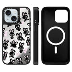 Custodia magnetica per telefono con specchio a specchio e motivo coniglietto, For iPhone 15 Plus, For iPhone 15