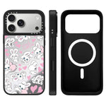 Custodia magnetica con specchio e pulsante di controllo della fotocamera a specchio con motivo coniglietto., For iPhone 17 Pro Max, For iPhone 17 Pro, For iPhone 17