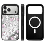 Custodia magnetica con specchio e pulsante di controllo della fotocamera a specchio con motivo coniglietto., For iPhone 17 Pro Max, For iPhone 17 Pro, For iPhone 17