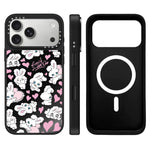 Custodia magnetica con specchio e pulsante di controllo della fotocamera a specchio con motivo coniglietto., For iPhone 17 Pro Max, For iPhone 17 Pro, For iPhone 17