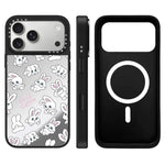Custodia magnetica con specchio e pulsante di controllo della fotocamera a specchio con motivo coniglietto., For iPhone 17 Pro Max, For iPhone 17 Pro, For iPhone 17