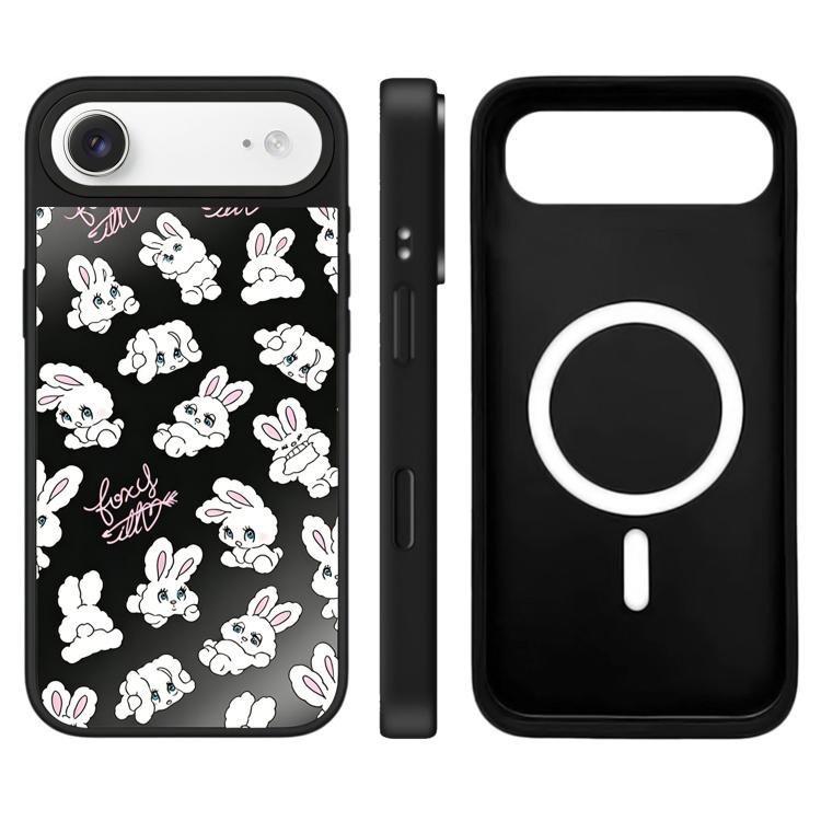 Custodia magnetica con specchio e pulsante di controllo della fotocamera a specchio con motivo coniglietto., For iPhone Air