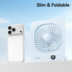 Ventilatore da tavolo sottile magnetico USAMS ZB363 con display digitale.