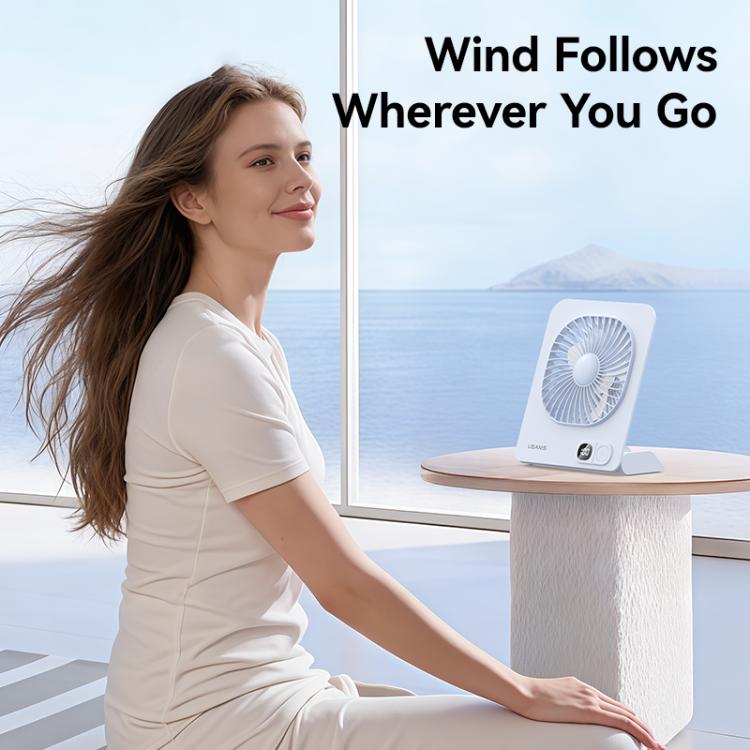 Ventilatore da tavolo sottile magnetico USAMS ZB363 con display digitale.
