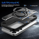 Custodia magnetica per telefono con supporto girevole Dijia, For Galaxy S25 Ultra 5G, For Galaxy S24 Ultra 5G, For Galaxy S24+ 5G