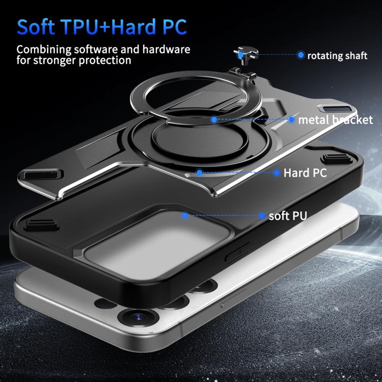 Custodia magnetica per telefono con supporto girevole Dijia, For Galaxy S25 Ultra 5G, For Galaxy S24 Ultra 5G, For Galaxy S24+ 5G