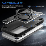 Custodia magnetica per telefono con supporto girevole Dijia, For Galaxy S24 5G, For Galaxy S23 FE 5G, For Galaxy S23 Ultra 5G